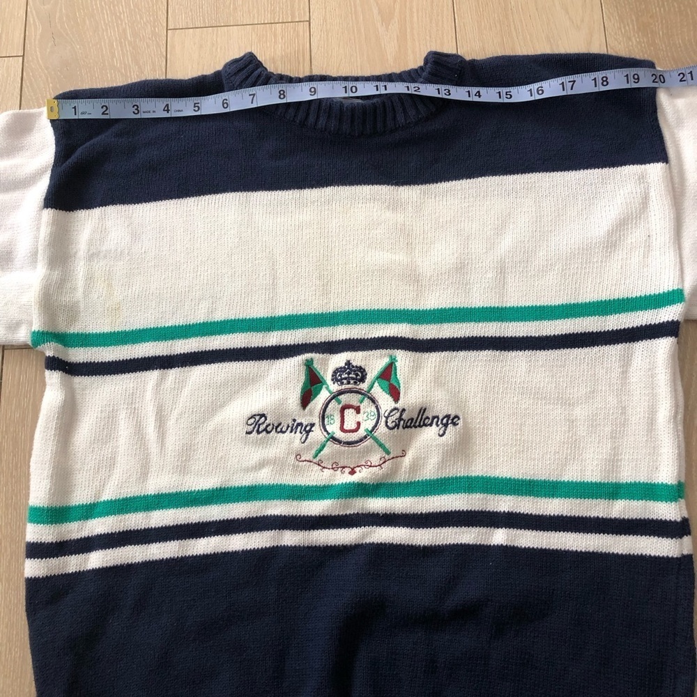 Vintage Cricketeer Sport Embroidered Crest Logo Sweater Size L Rowing Challenge - Picture 5 of 11